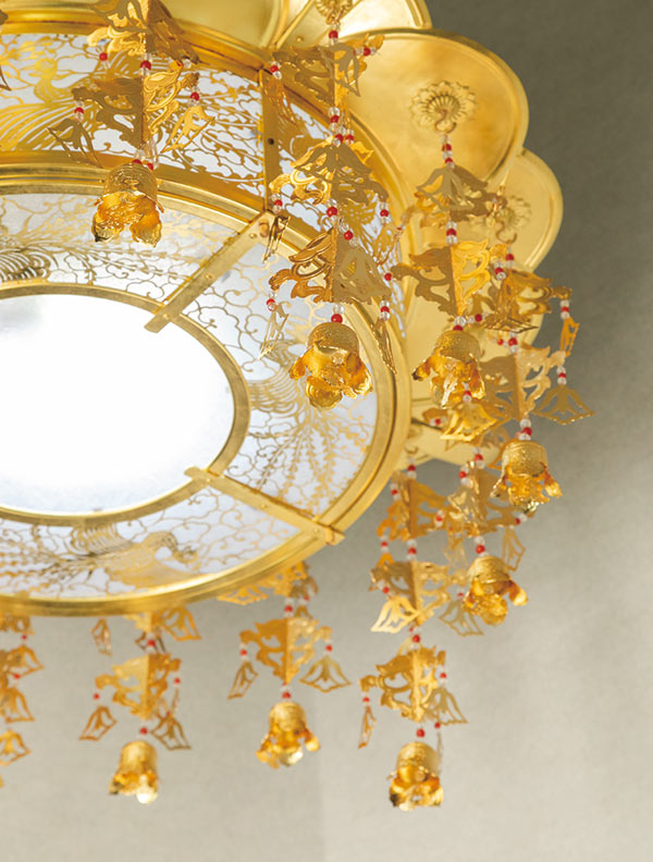 滋賀県愛知郡愛荘町こがね「別邸らいせ」店内写真　玄関の天井